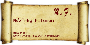 Márky Filemon névjegykártya